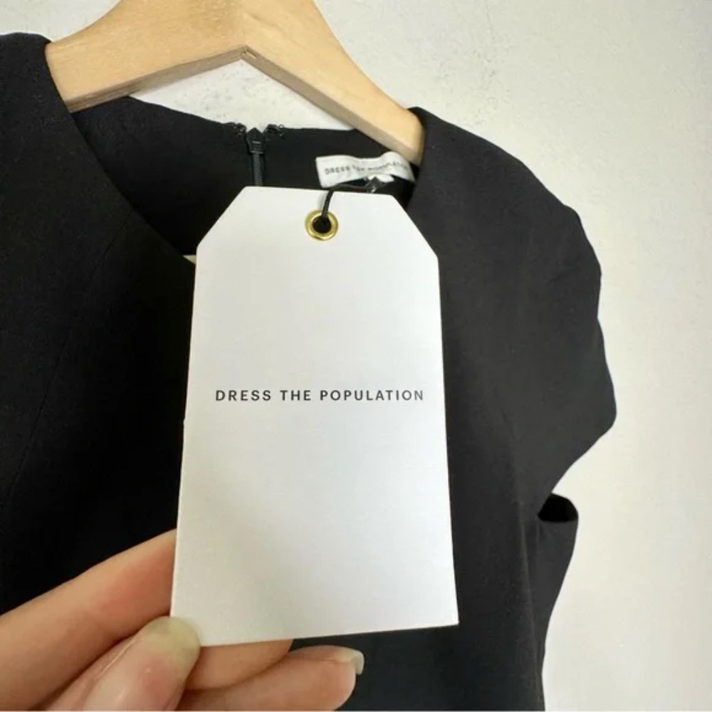 Dress the population Lainey Black Sheath Midi Dress - Picture 10 of 15